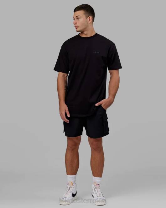 Z8RH942 LSKD Männer Endeavor Schwergewichts-Longline-T-Shirt in Übergröße – Triple Black Bekleidung
