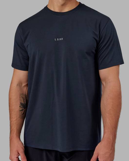 Z8RH943 LSKD Männer Base flxcotton T-Shirt – Marineblau Bekleidung