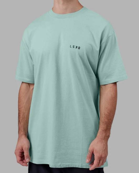 Z8RH945 LSKD Männer Endeavor Schwergewichts-Longline-T-Shirt in Übergröße – Pastelltürkis Bekleidung