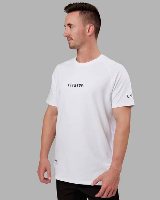 Z8RH946 LSKD Männer fitstop optimales T-Shirt – weiß Bekleidung