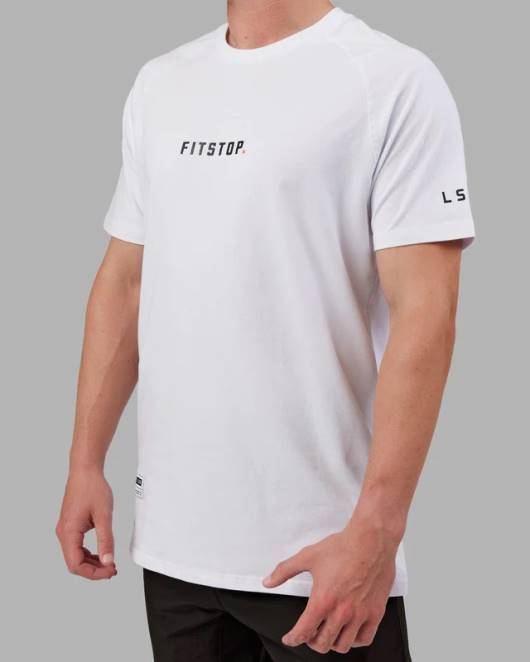 Z8RH946 LSKD Männer fitstop optimales T-Shirt – weiß Bekleidung