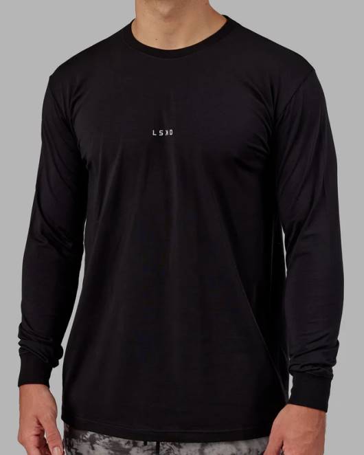 Z8RH951 LSKD Männer Base flxcotton ls tee – schwarz Bekleidung