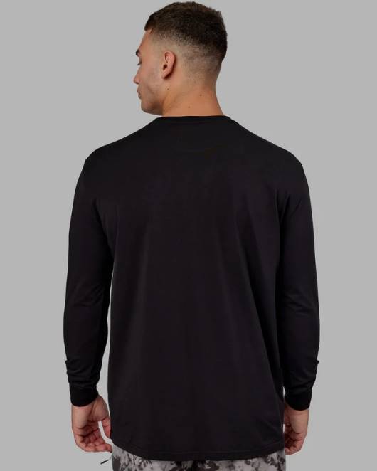 Z8RH951 LSKD Männer Base flxcotton ls tee – schwarz Bekleidung
