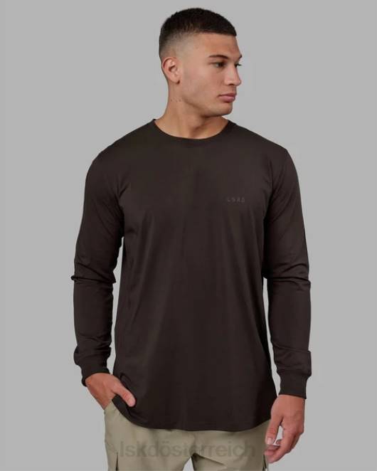Z8RH953 LSKD Männer Deluxe Pimaflx LS-T-Shirt – dunkler Walnuss Bekleidung