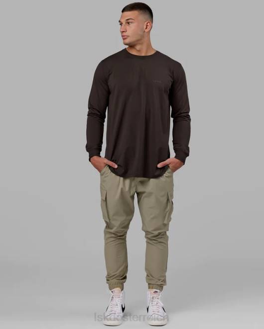 Z8RH953 LSKD Männer Deluxe Pimaflx LS-T-Shirt – dunkler Walnuss Bekleidung