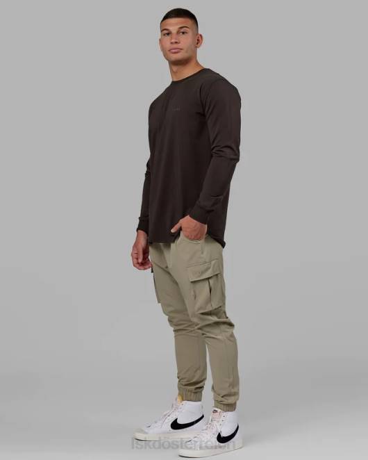 Z8RH953 LSKD Männer Deluxe Pimaflx LS-T-Shirt – dunkler Walnuss Bekleidung