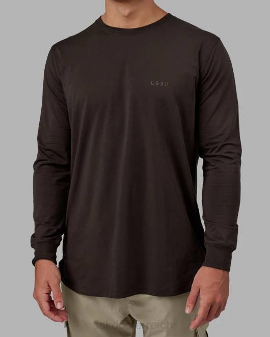 Z8RH953 LSKD Männer Deluxe Pimaflx LS-T-Shirt – dunkler Walnuss Bekleidung