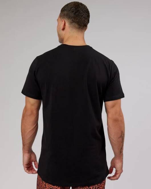 Z8RH954 LSKD Männer Athlet flxcotton T-Shirt – schwarz Bekleidung