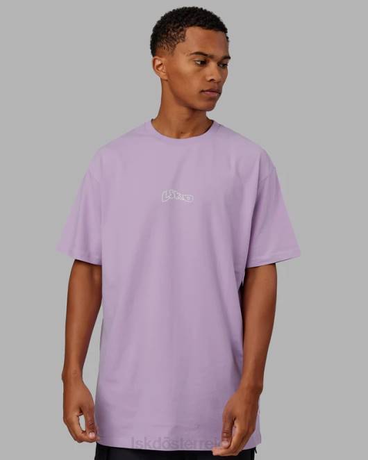 Z8RH960 LSKD Männer Mad Happy Heavyweight Longline-T-Shirt in Übergröße – blasses Flieder Bekleidung