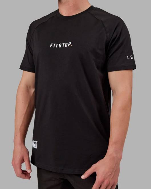 Z8RH961 LSKD Männer fitstop optimales T-Shirt – schwarz Bekleidung