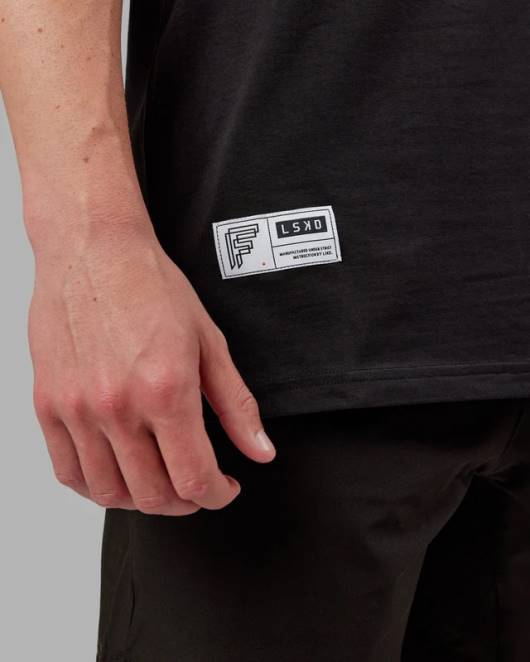 Z8RH961 LSKD Männer fitstop optimales T-Shirt – schwarz Bekleidung