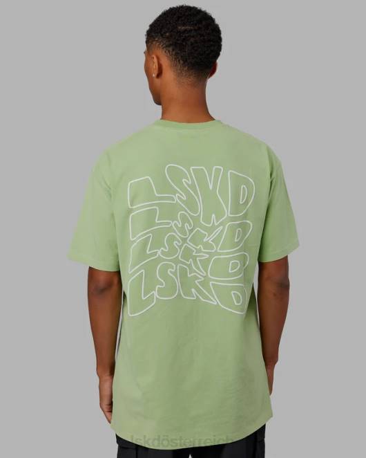 Z8RH962 LSKD Männer Mad Happy Heavyweight Longline-T-Shirt in Übergröße – grüne Abb Bekleidung