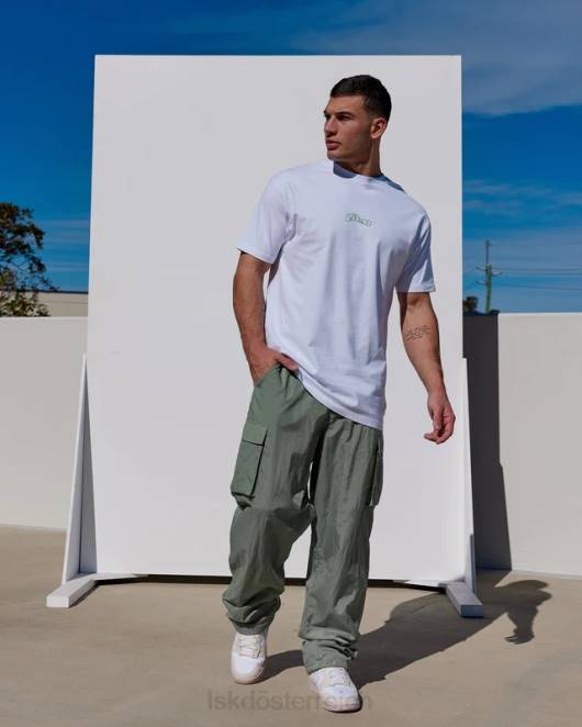 Z8RH964 LSKD Männer Mad Happy Heavyweight Longline-T-Shirt in Übergröße – Weiß Bekleidung