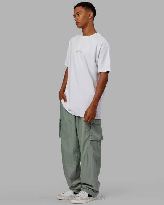 Z8RH964 LSKD Männer Mad Happy Heavyweight Longline-T-Shirt in Übergröße – Weiß Bekleidung