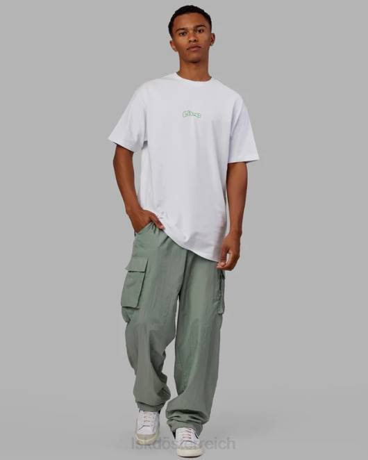 Z8RH964 LSKD Männer Mad Happy Heavyweight Longline-T-Shirt in Übergröße – Weiß Bekleidung