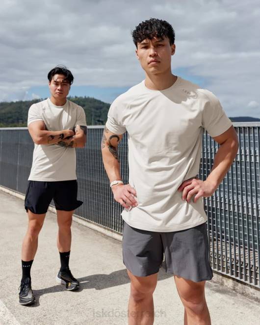 Z8RH965 LSKD Männer Perform Vapourflx T-Shirt – Schieferbeige Bekleidung