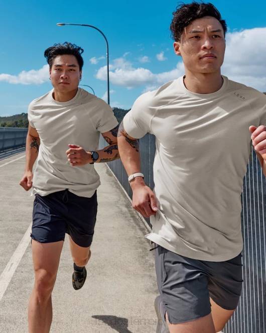 Z8RH965 LSKD Männer Perform Vapourflx T-Shirt – Schieferbeige Bekleidung