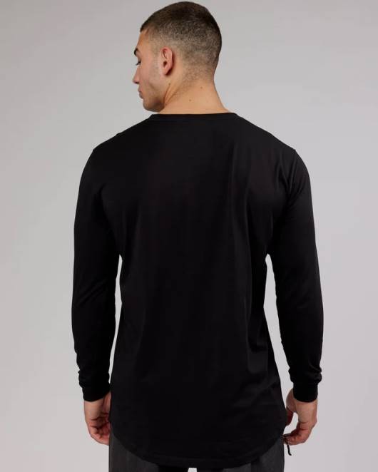 Z8RH972 LSKD Männer Deluxe Pimaflx LS-T-Shirt – Schwarz Bekleidung