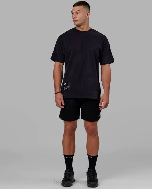 Z8RH980 LSKD Männer R&D Heavyweight Oversize-T-Shirt – Schwarz Bekleidung