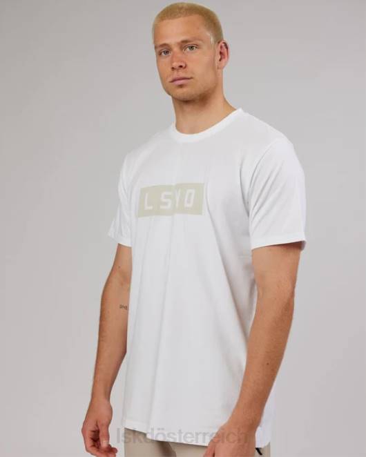 Z8RH982 LSKD Männer Strength Flxdry Performance T-Shirt – Weiß-Taupe Bekleidung