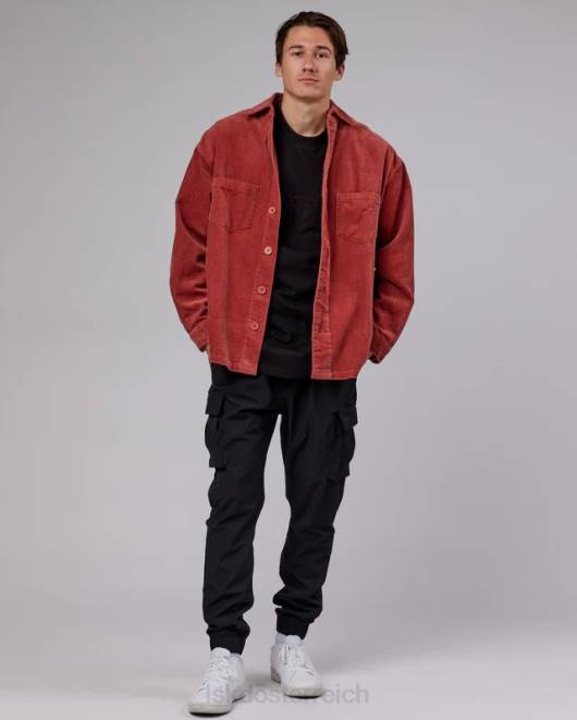 Z8RH491 LSKD unisex Kultige Cord-Hemdjacke – Marsala Bekleidung