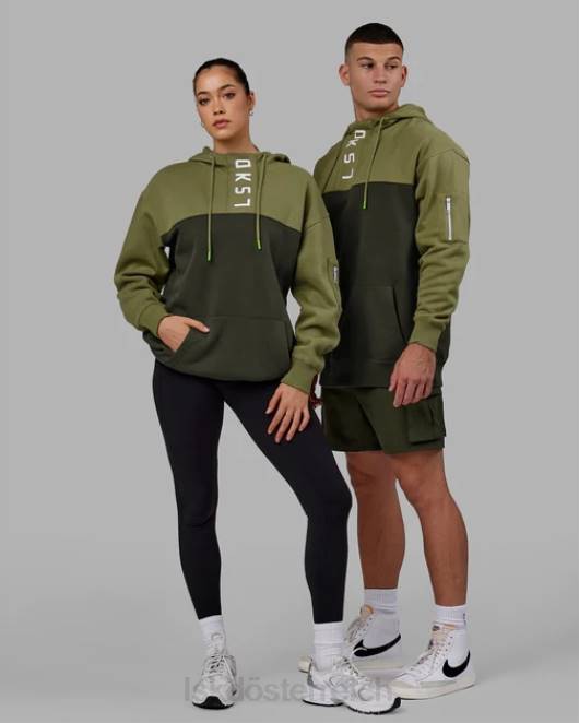 Z8RH381 LSKD unisex Gegenteiliger Kapuzenpullover in Übergröße - Forest Night-Moss Stone Bekleidung