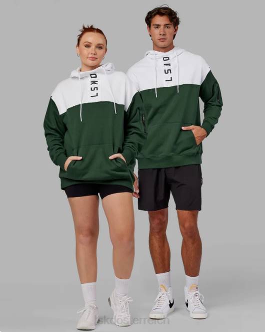 Z8RH393 LSKD unisex Contra Hoodie Oversize - Pineneedle-White Bekleidung