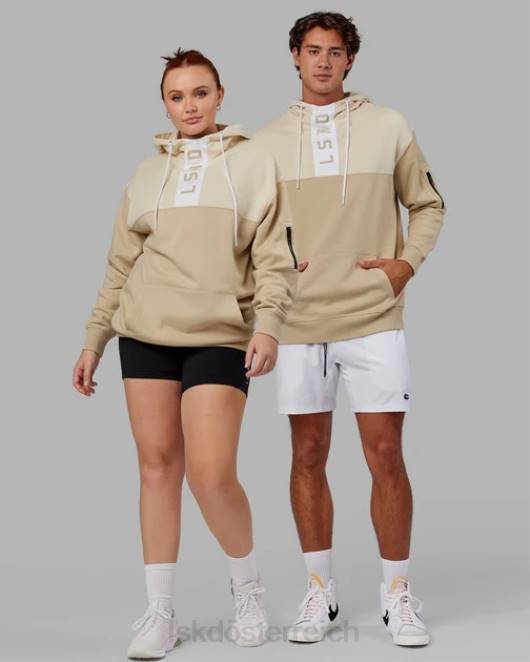 Z8RH406 LSKD unisex Gegenteiliger Kapuzenpullover in Übergröße – helles Khaki Bekleidung