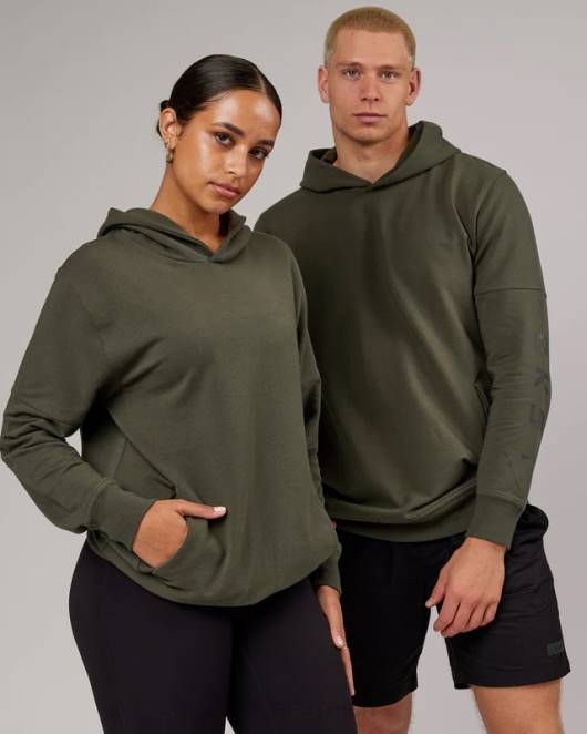 Z8RH428 LSKD unisex Direction Flxfleece Kapuzenpullover – Waldnacht Bekleidung