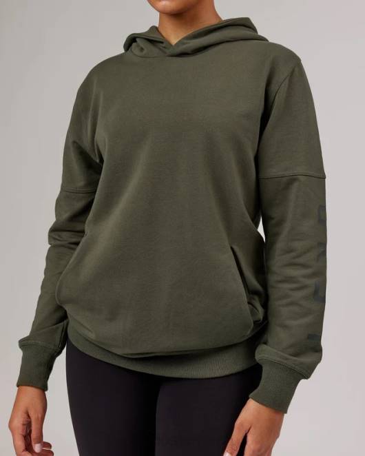 Z8RH428 LSKD unisex Direction Flxfleece Kapuzenpullover – Waldnacht Bekleidung