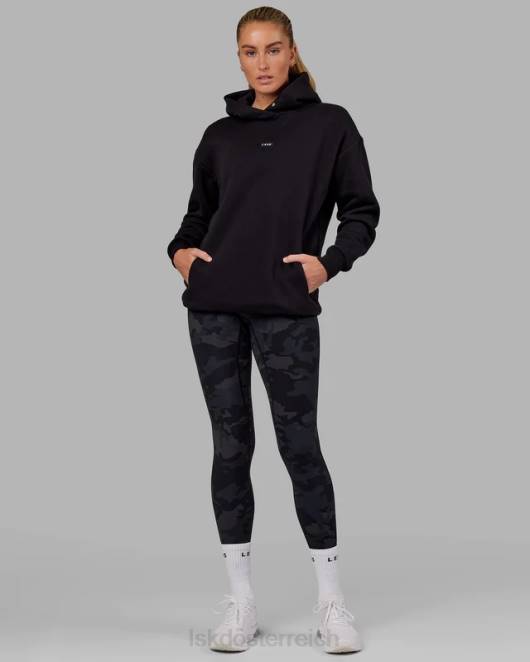 Z8RH433 LSKD unisex Basic Kapuzenpullover in Übergröße – Schwarz Bekleidung