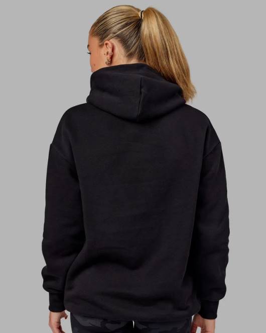 Z8RH433 LSKD unisex Basic Kapuzenpullover in Übergröße – Schwarz Bekleidung