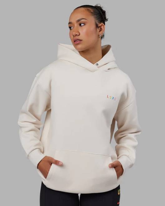 Z8RH440 LSKD unisex Amplify Kapuzenpullover in Übergröße – Pride-Off-Weiß Bekleidung