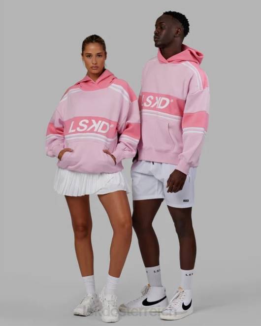 Z8RH454 LSKD unisex a-team Kapuzenpullover in Übergröße – Blütenblattrosa-Pfingstrosenrosa Bekleidung