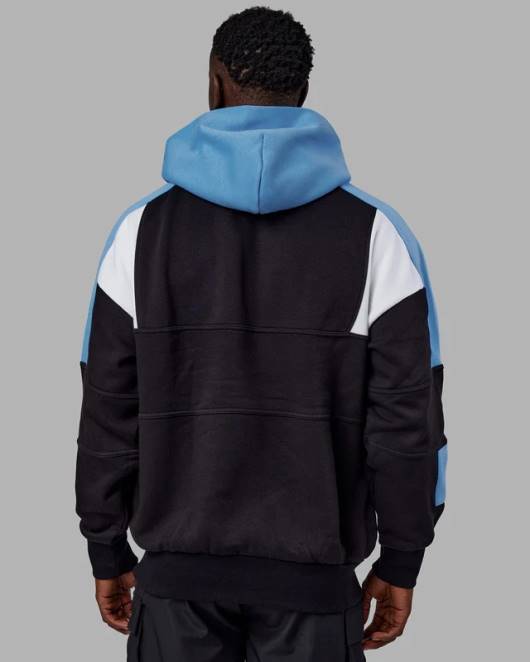 Z8RH455 LSKD unisex Slam Hoodie Oversize - Schwarz-Azurblau Bekleidung