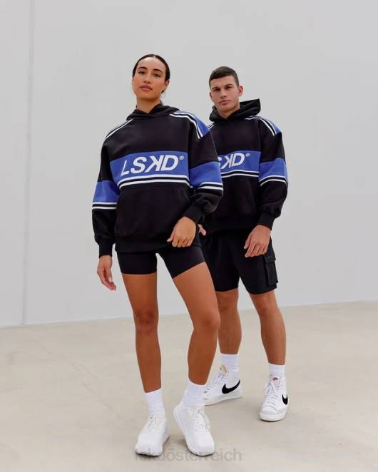 Z8RH456 LSKD unisex A-Team Kapuzenpullover in Übergröße – Black-Power-Kobalt Bekleidung