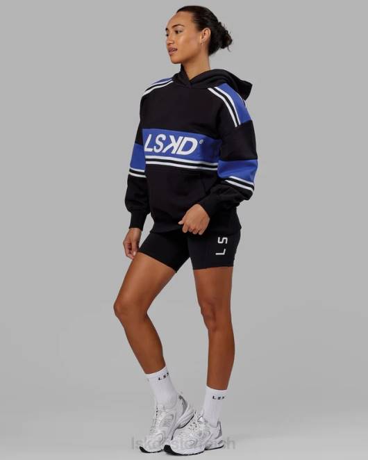 Z8RH456 LSKD unisex A-Team Kapuzenpullover in Übergröße – Black-Power-Kobalt Bekleidung