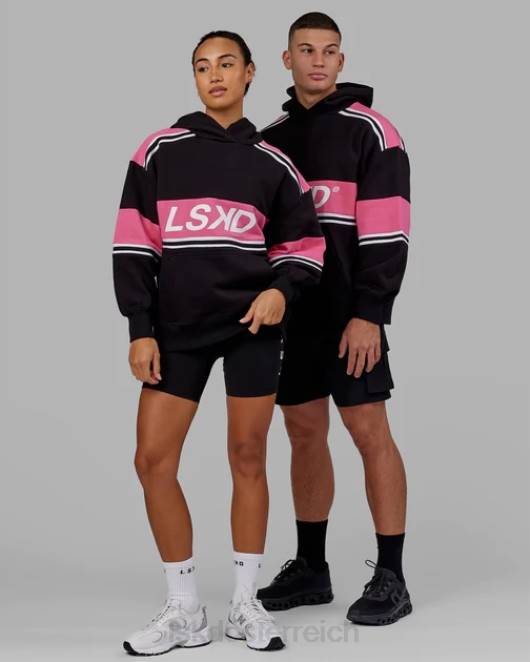 Z8RH459 LSKD unisex a-team Kapuzenpullover in Übergröße – Schwarz-Flamingo Bekleidung