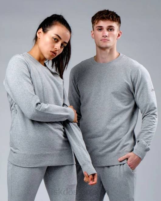 Z8RH357 LSKD unisex Rival Flxfleece Training Fit Pullover – lt grey marl Bekleidung