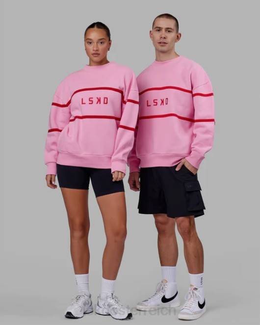 Z8RH366 LSKD unisex Parallelpullover in Übergröße – rosa Zuckerguss Bekleidung