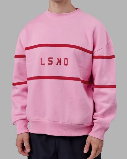 Z8RH366 LSKD unisex Parallelpullover in Übergröße – rosa Zuckerguss Bekleidung