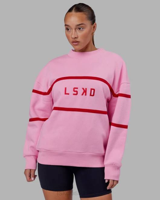 Z8RH366 LSKD unisex Parallelpullover in Übergröße – rosa Zuckerguss Bekleidung