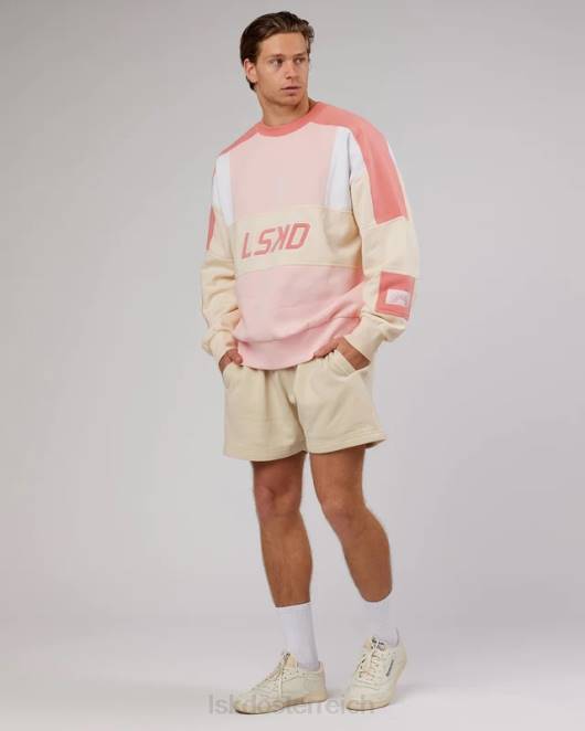 Z8RH382 LSKD unisex Slam-Pullover in Übergröße – Pfirsich-Multi Bekleidung