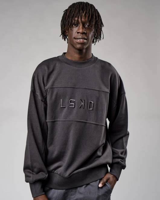 Z8RH389 LSKD unisex Slice-Pullover in Übergröße – Phantom Bekleidung