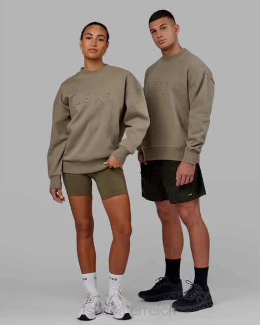 Z8RH397 LSKD unisex Gestempelter Pullover in Übergröße – Lorbeereiche Bekleidung