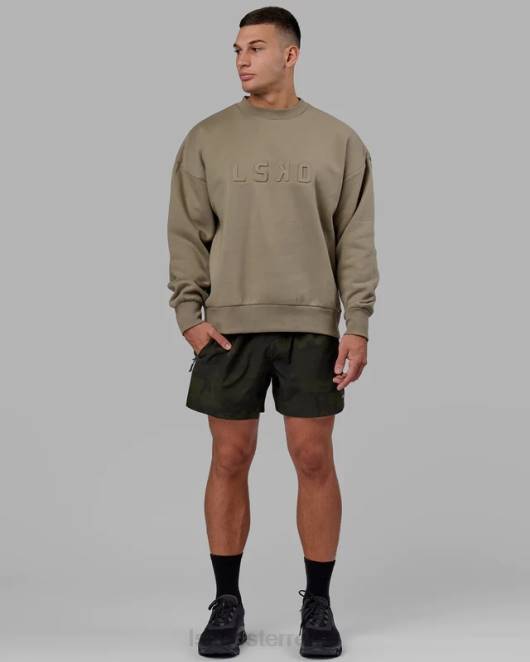 Z8RH397 LSKD unisex Gestempelter Pullover in Übergröße – Lorbeereiche Bekleidung