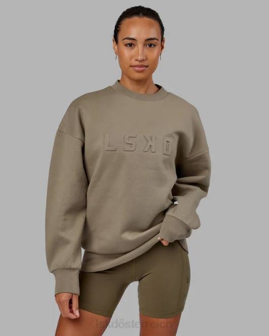 Z8RH397 LSKD unisex Gestempelter Pullover in Übergröße – Lorbeereiche Bekleidung