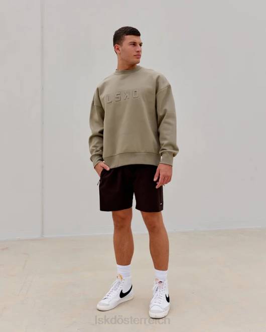 Z8RH397 LSKD unisex Gestempelter Pullover in Übergröße – Lorbeereiche Bekleidung