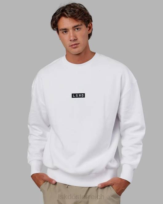 Z8RH398 LSKD unisex Cornerstone-Pullover in Übergröße – weiß Bekleidung