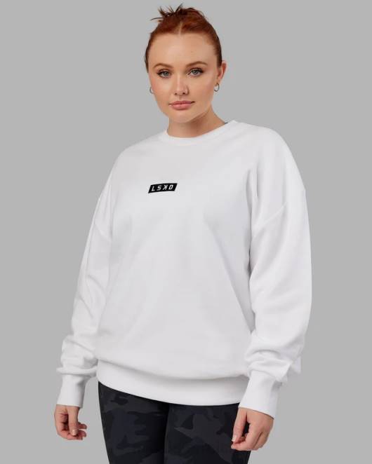 Z8RH398 LSKD unisex Cornerstone-Pullover in Übergröße – weiß Bekleidung